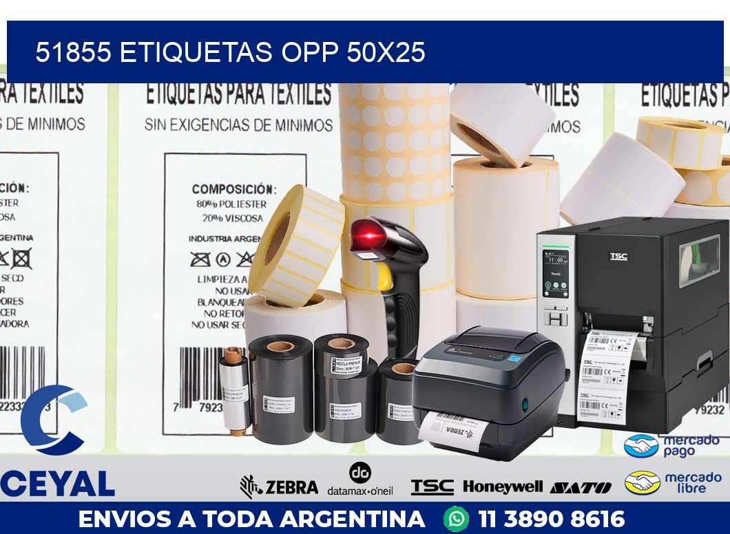 51855 ETIQUETAS OPP 50X25