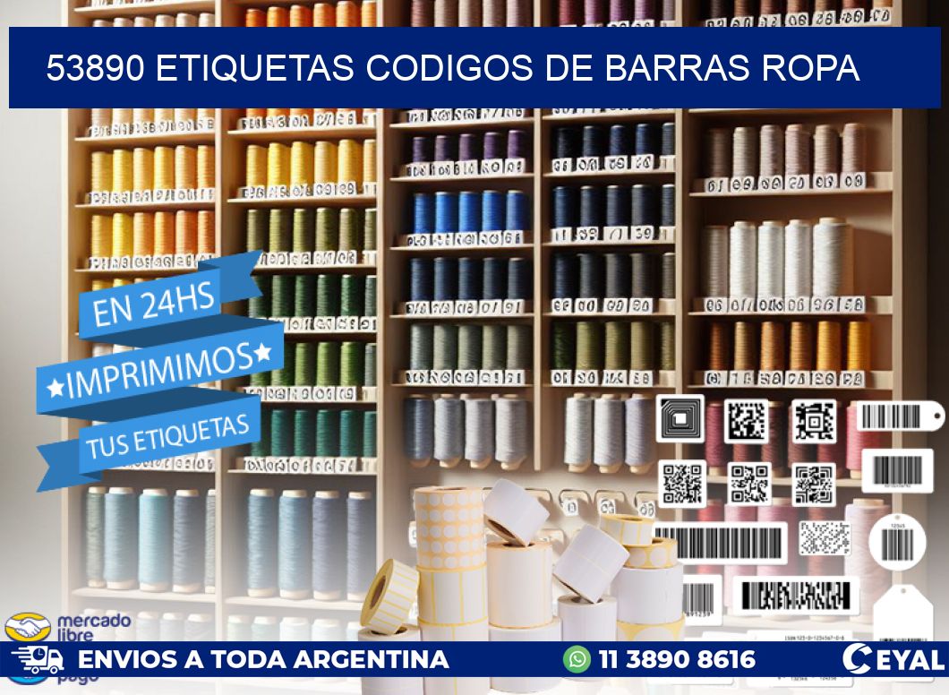 53890 ETIQUETAS CODIGOS DE BARRAS ROPA
