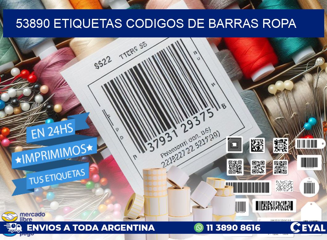 53890 ETIQUETAS CODIGOS DE BARRAS ROPA