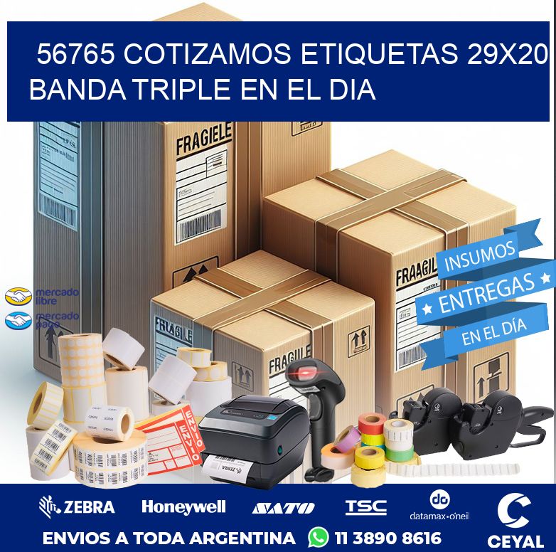 56765 COTIZAMOS ETIQUETAS 29X20 BANDA TRIPLE EN EL DIA
