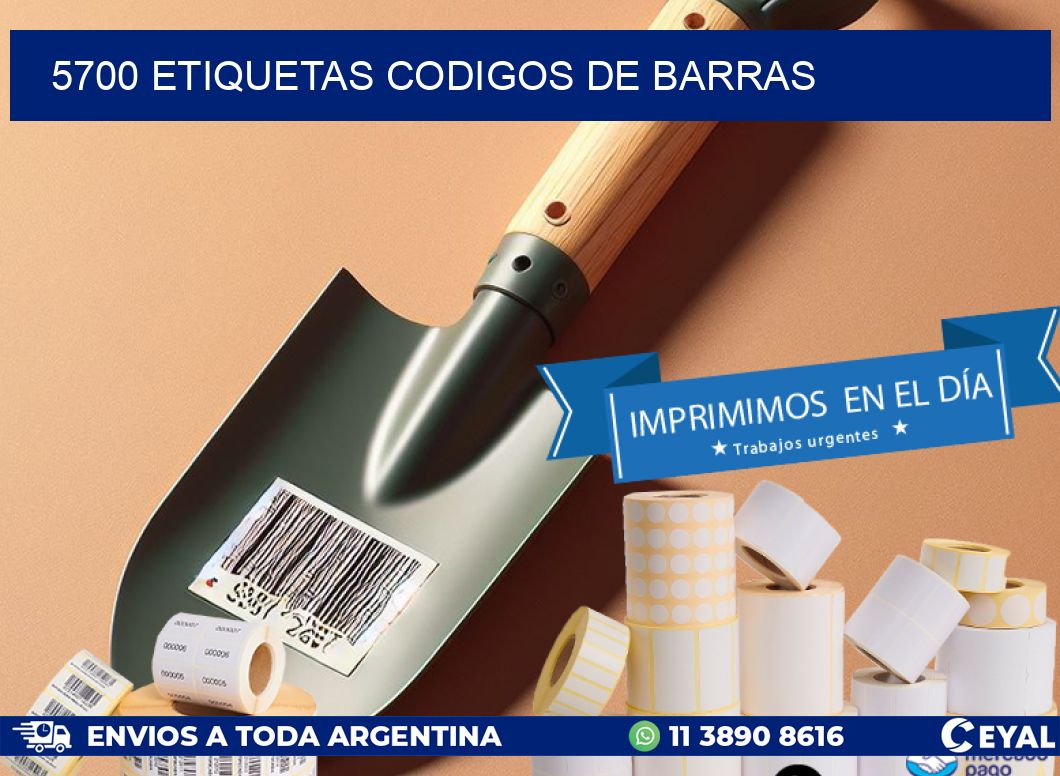 5700 etiquetas codigos de barras