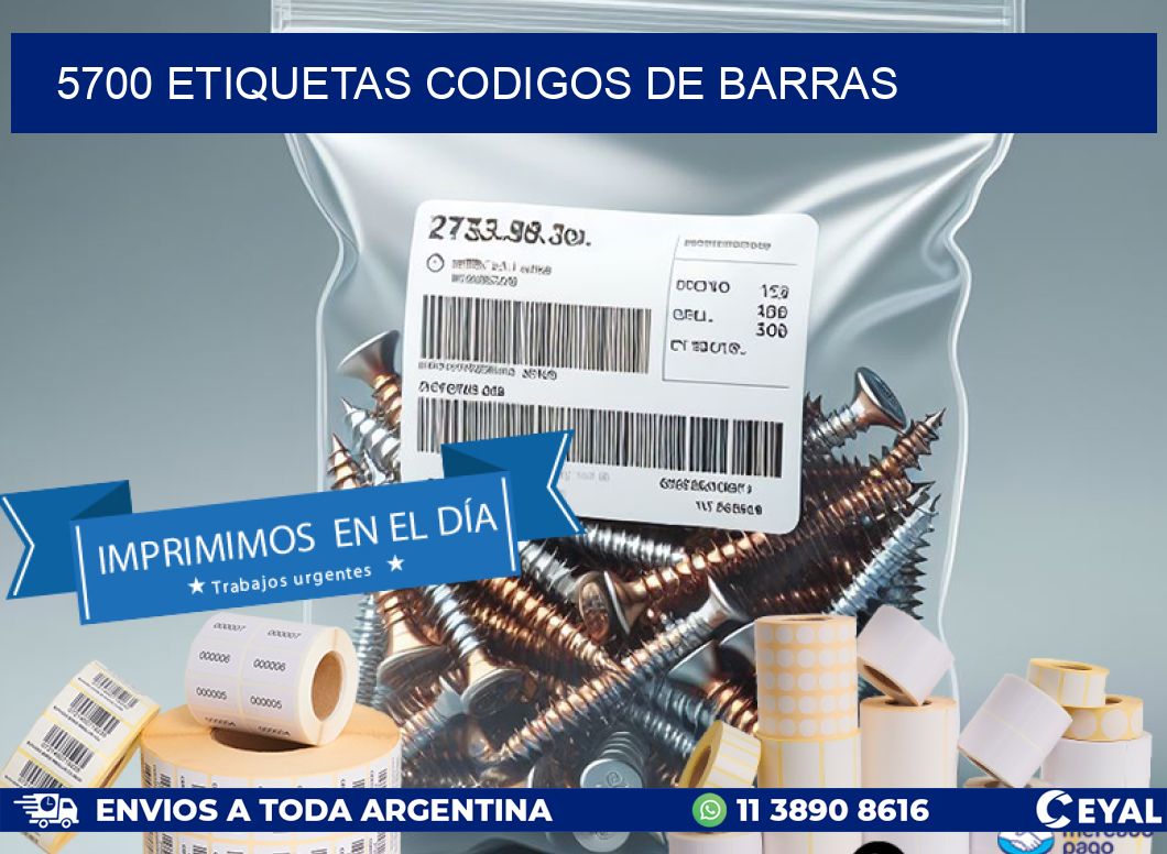 5700 etiquetas codigos de barras