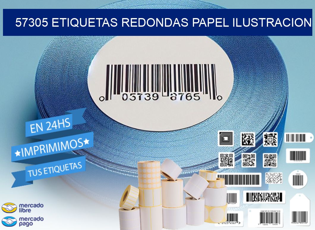 57305 ETIQUETAS REDONDAS PAPEL ILUSTRACION