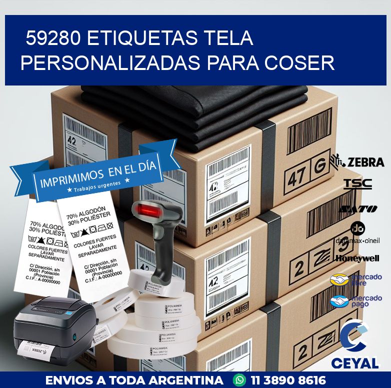 59280 ETIQUETAS TELA PERSONALIZADAS PARA COSER