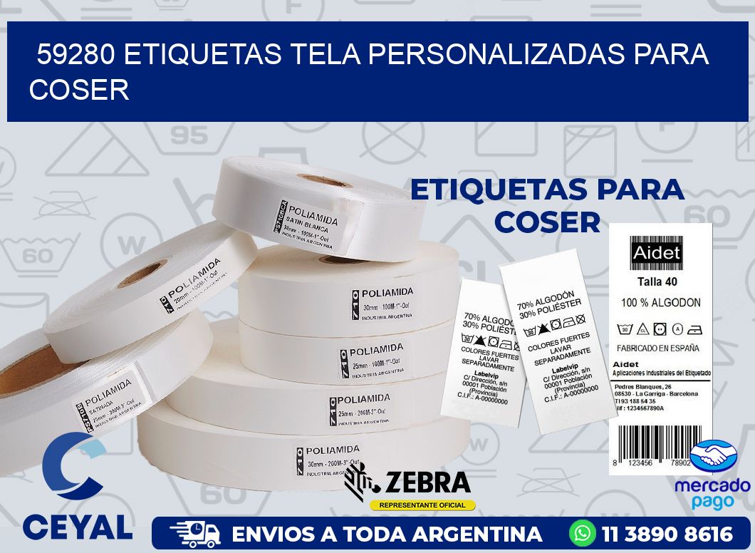 59280 ETIQUETAS TELA PERSONALIZADAS PARA COSER