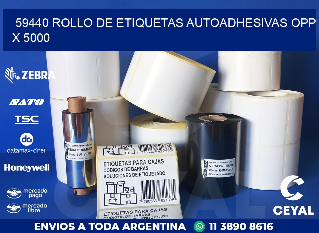 59440 ROLLO DE ETIQUETAS AUTOADHESIVAS OPP X 5000