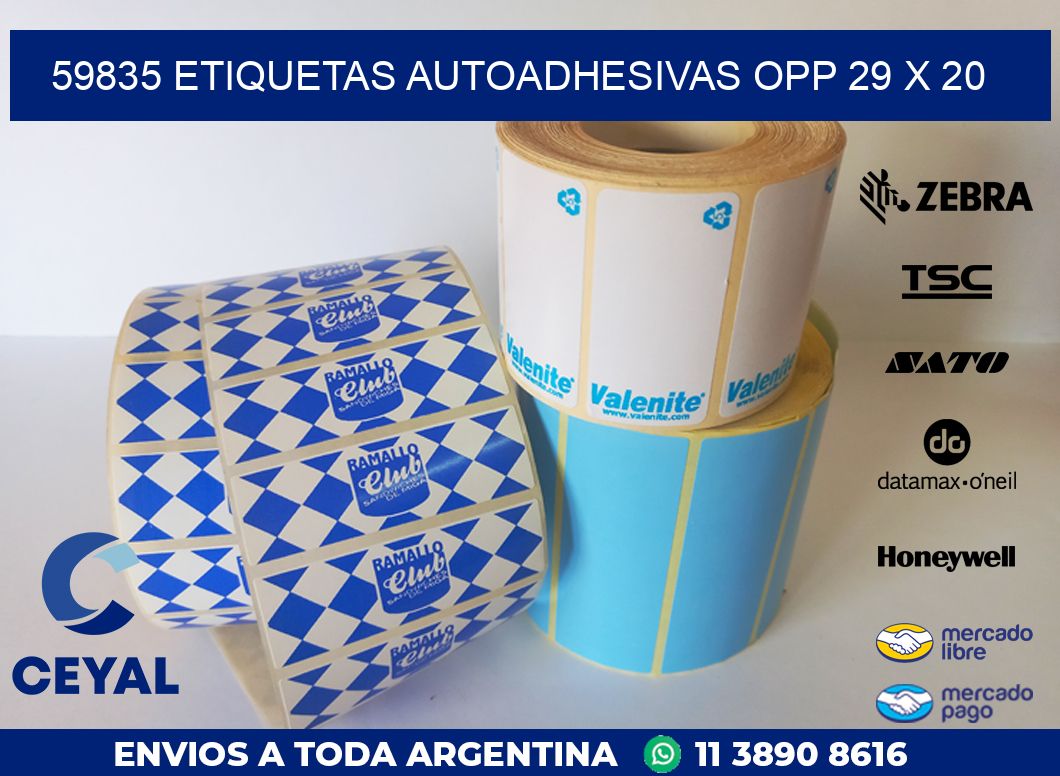 59835 ETIQUETAS AUTOADHESIVAS OPP 29 X 20