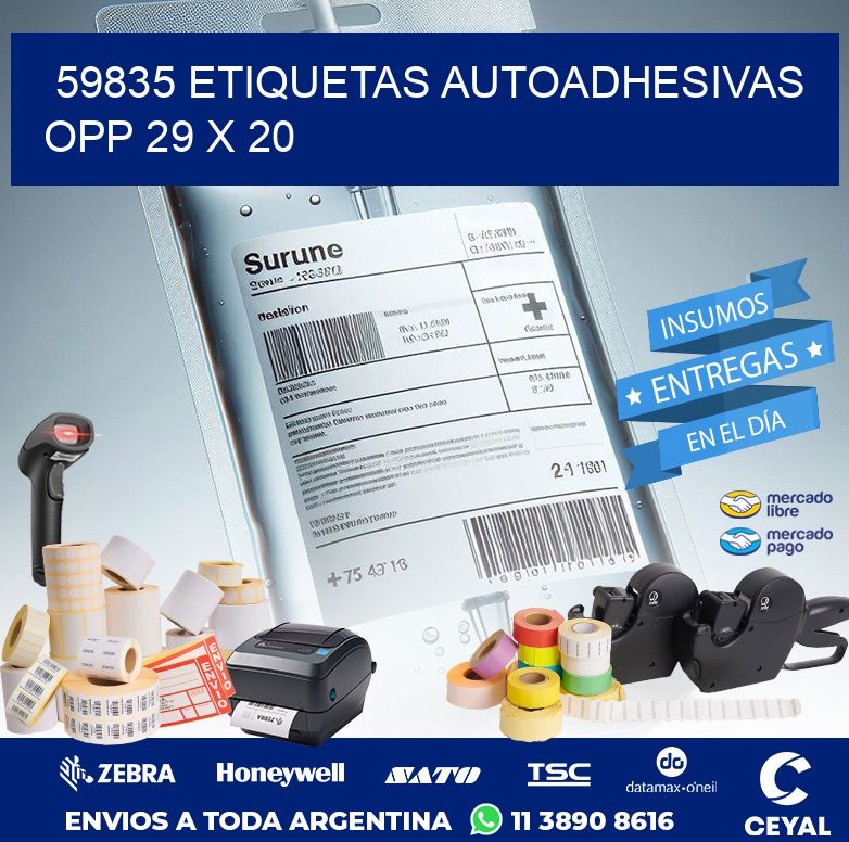 59835 ETIQUETAS AUTOADHESIVAS OPP 29 X 20