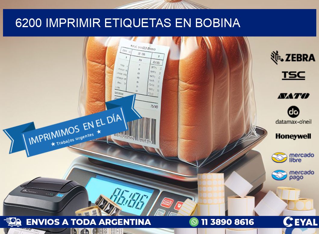 6200 imprimir etiquetas en bobina