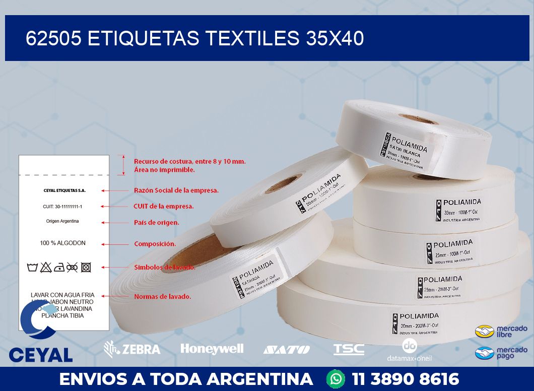 62505 ETIQUETAS TEXTILES 35X40