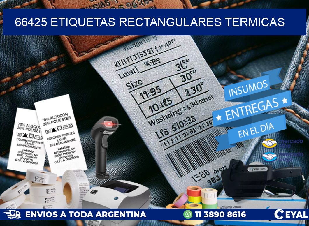 66425 etiquetas rectangulares termicas