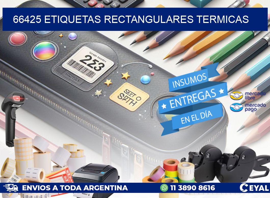 66425 etiquetas rectangulares termicas