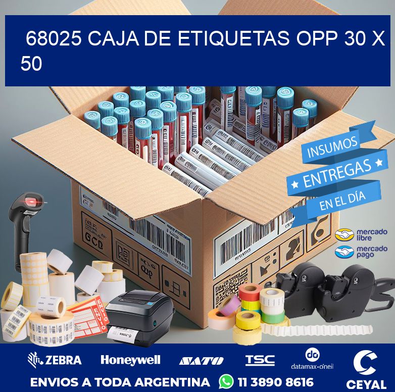 68025 CAJA DE ETIQUETAS OPP 30 X 50