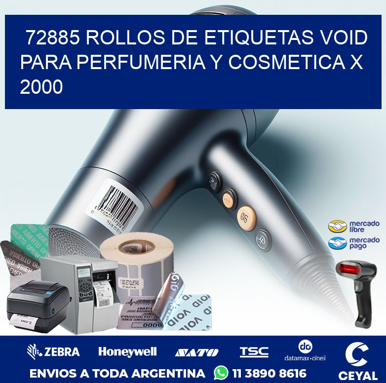 72885 ROLLOS DE ETIQUETAS VOID PARA PERFUMERIA Y COSMETICA X 2000