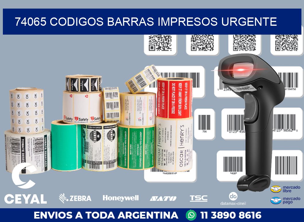 74065 CODIGOS BARRAS IMPRESOS URGENTE