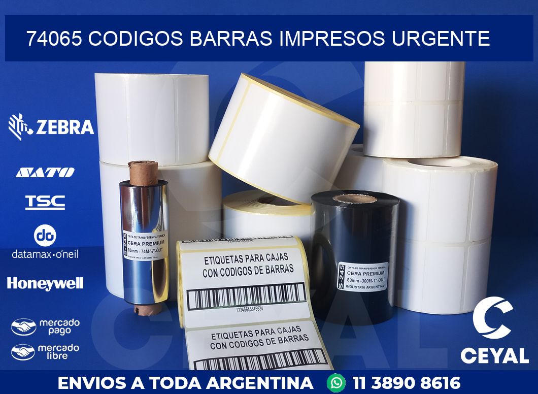 74065 CODIGOS BARRAS IMPRESOS URGENTE