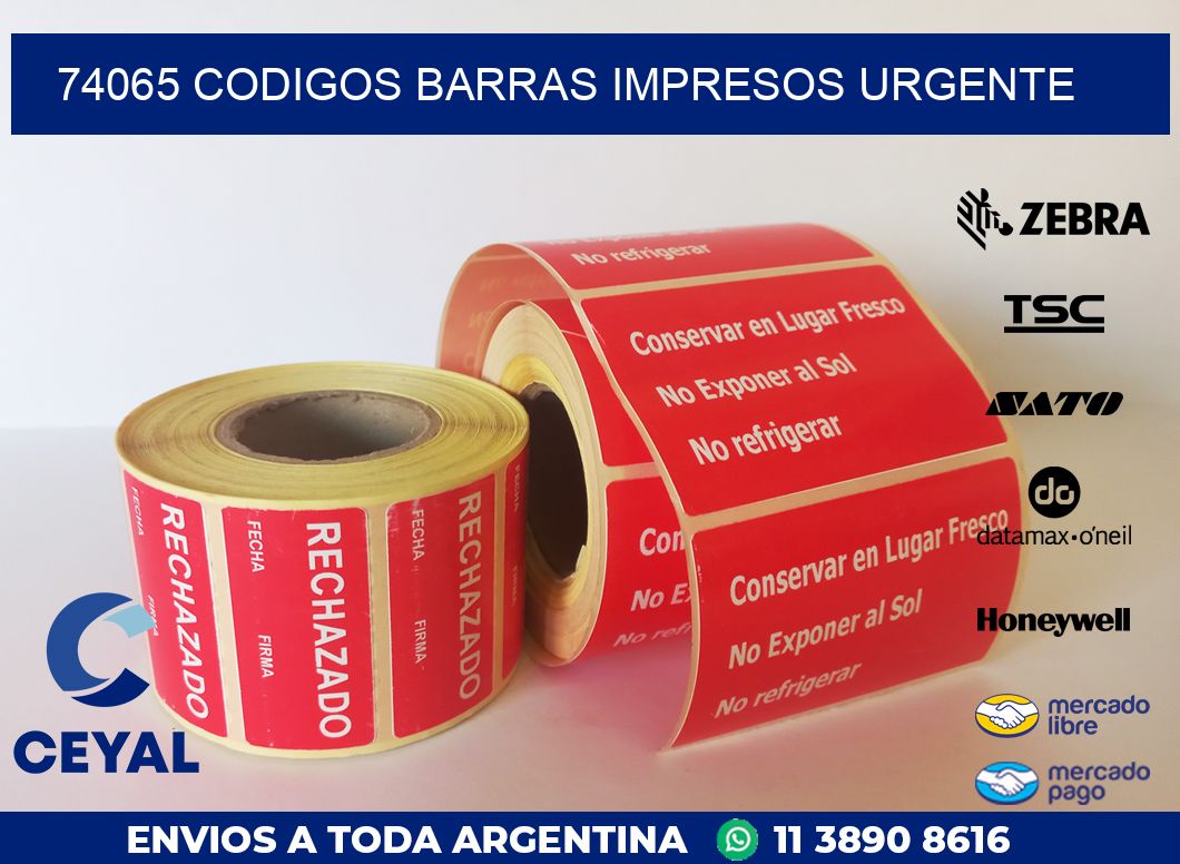 74065 CODIGOS BARRAS IMPRESOS URGENTE