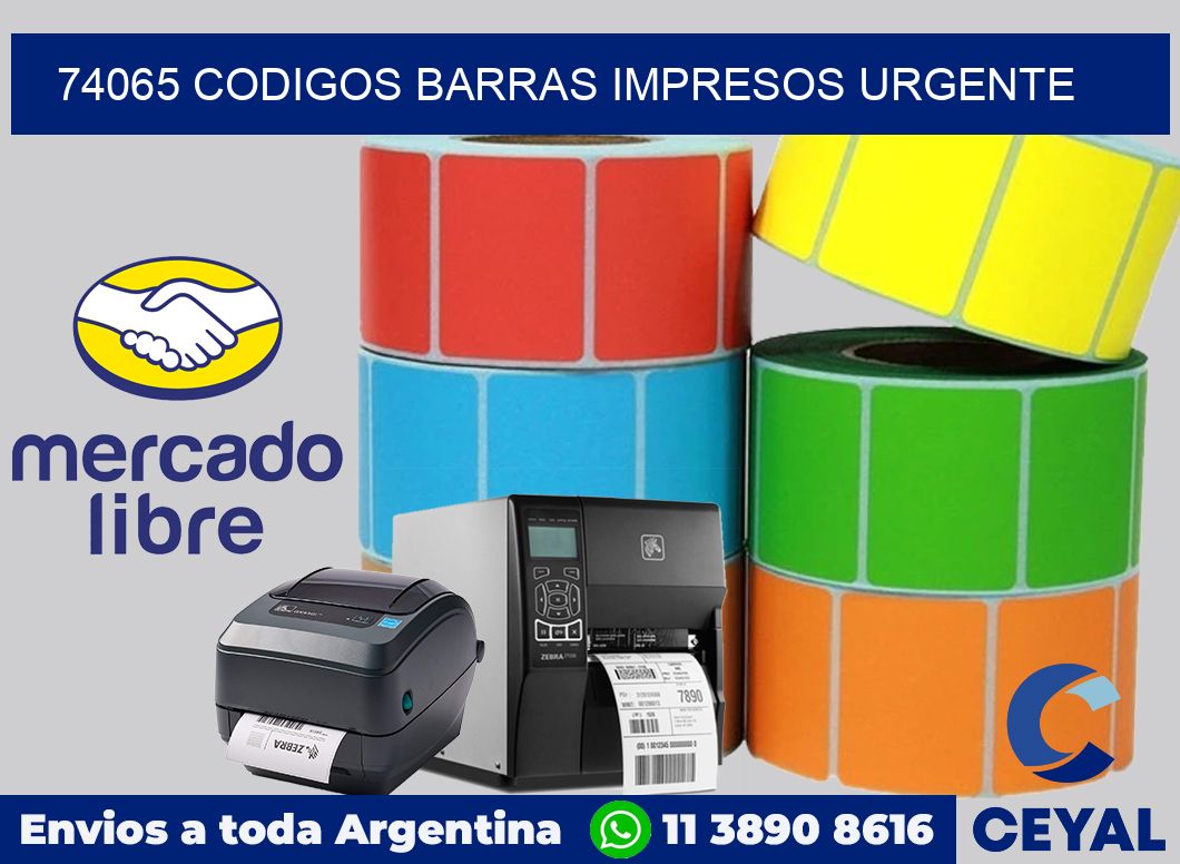 74065 CODIGOS BARRAS IMPRESOS URGENTE