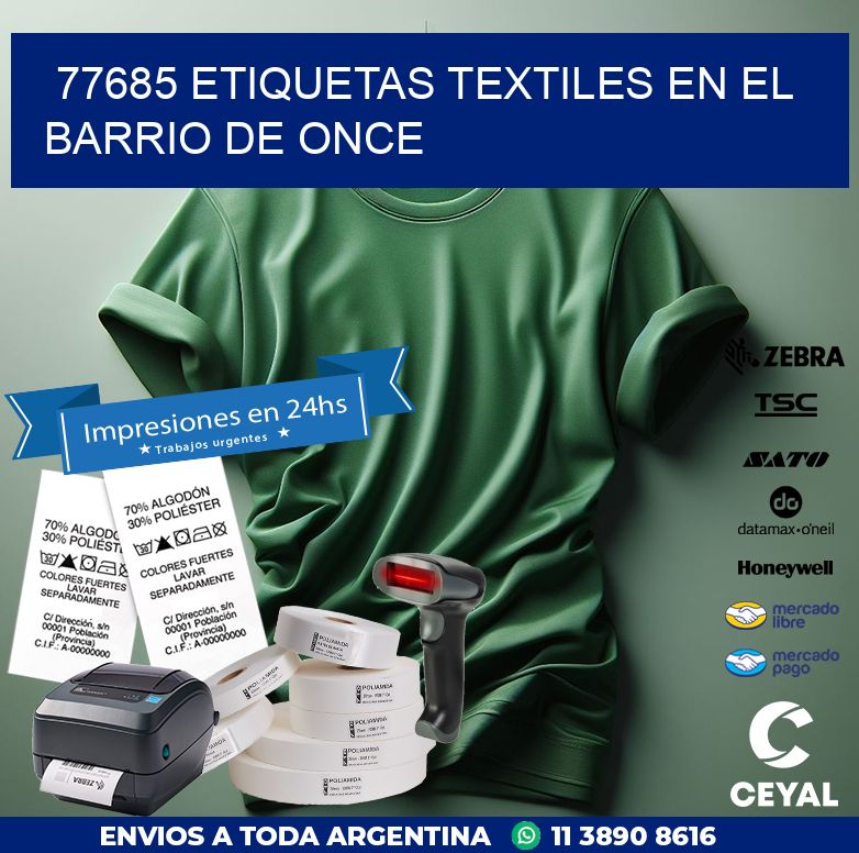 77685 ETIQUETAS TEXTILES EN EL BARRIO DE ONCE