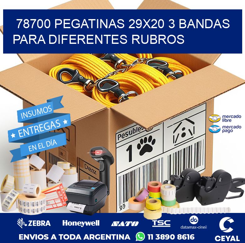 78700 PEGATINAS 29X20 3 BANDAS PARA DIFERENTES RUBROS