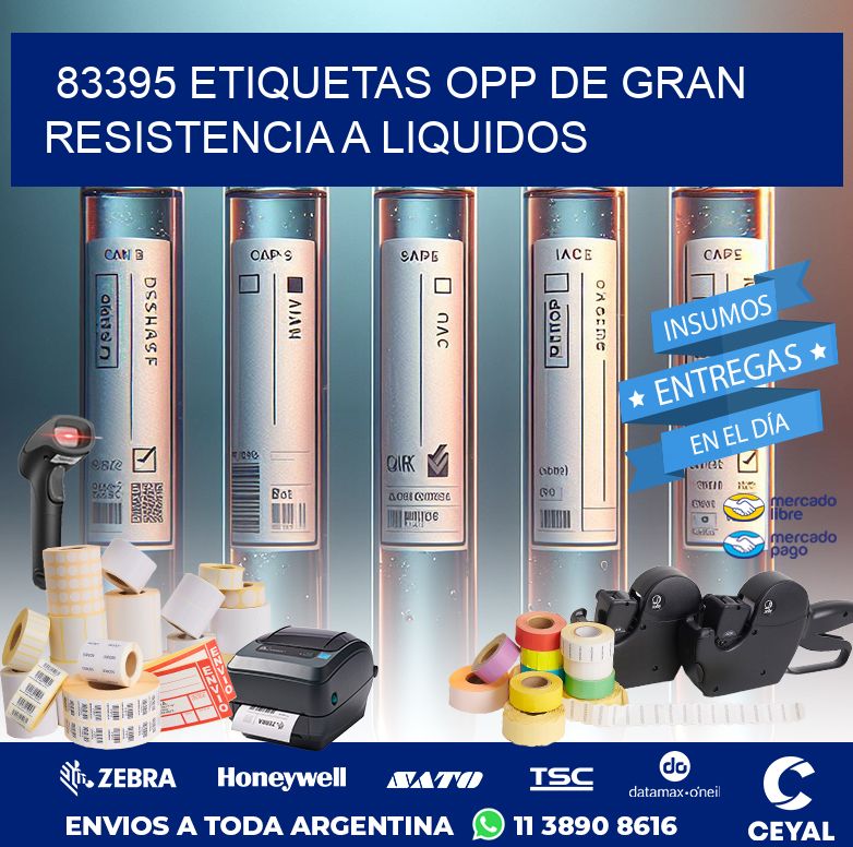 83395 ETIQUETAS OPP DE GRAN RESISTENCIA A LIQUIDOS