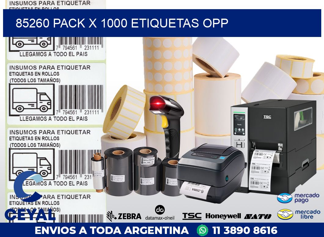85260 PACK X 1000 ETIQUETAS OPP