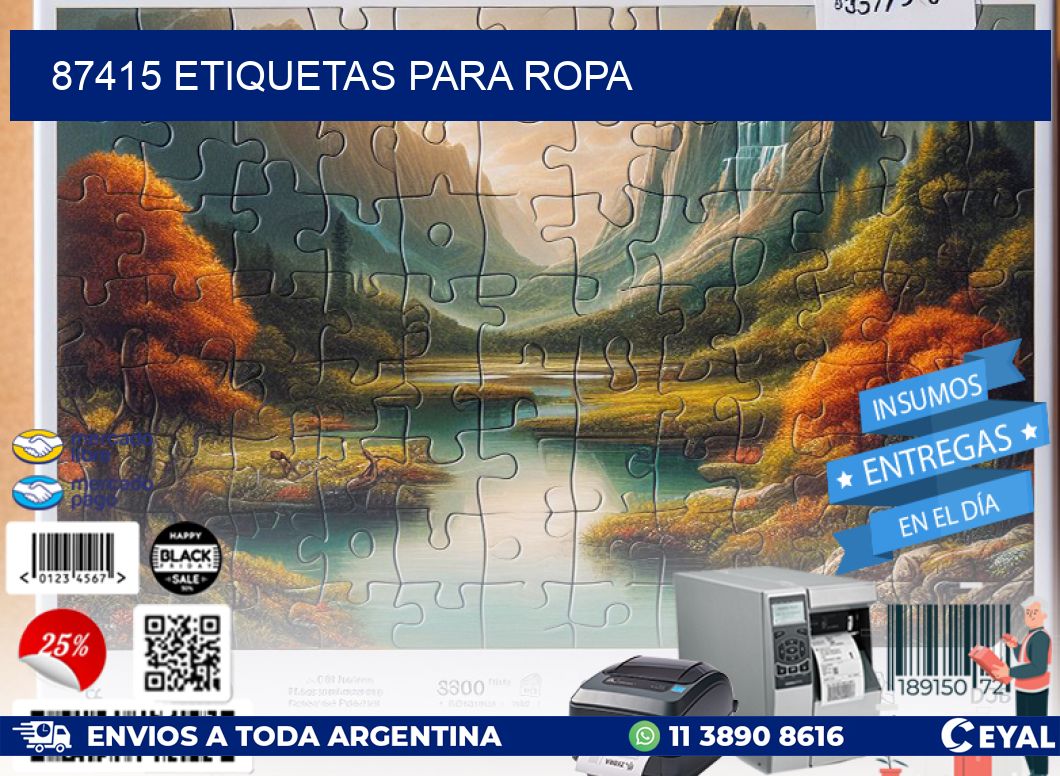 87415 Etiquetas para ropa