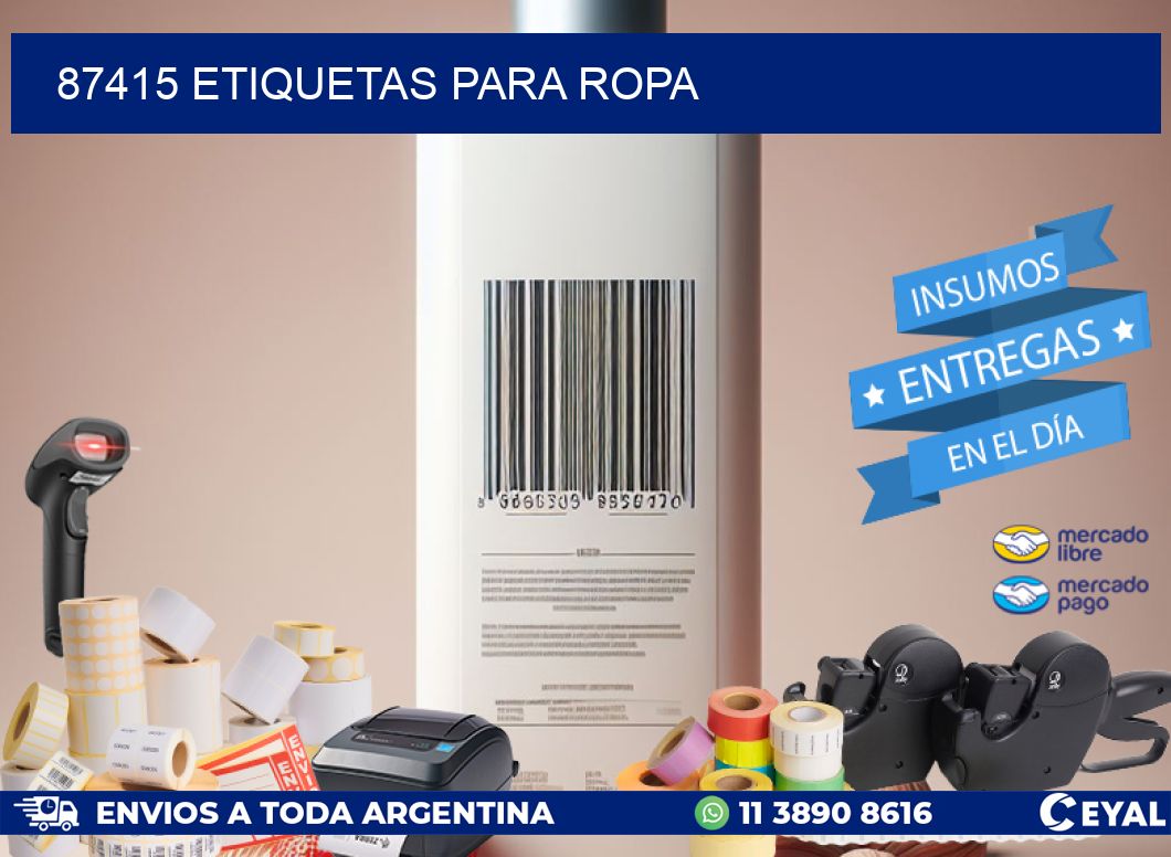 87415 Etiquetas para ropa