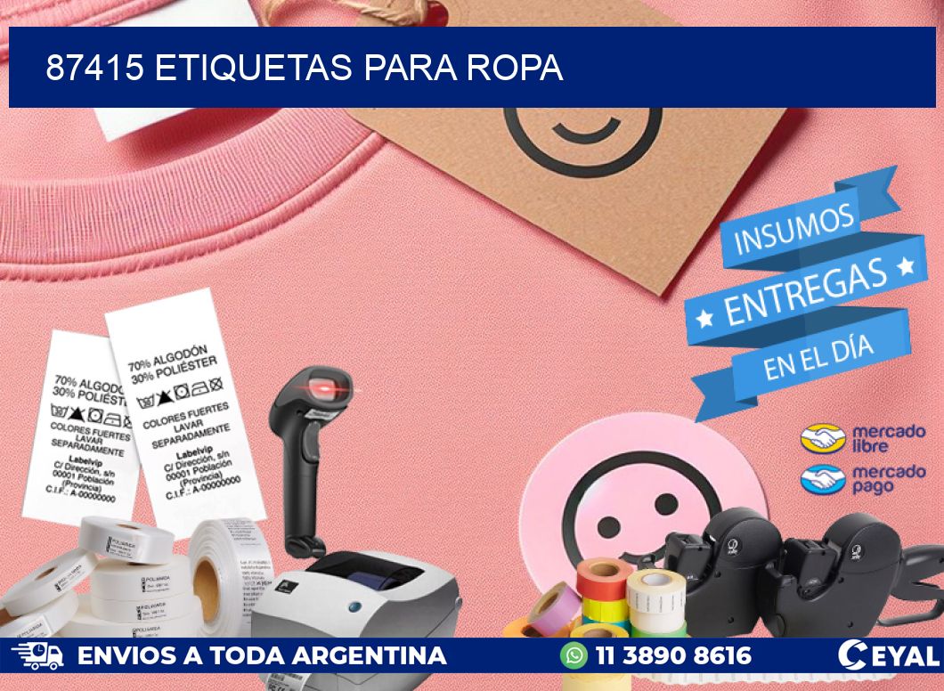 87415 Etiquetas para ropa