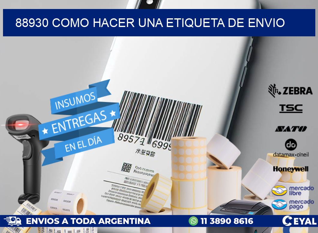 88930 como hacer una etiqueta de envio