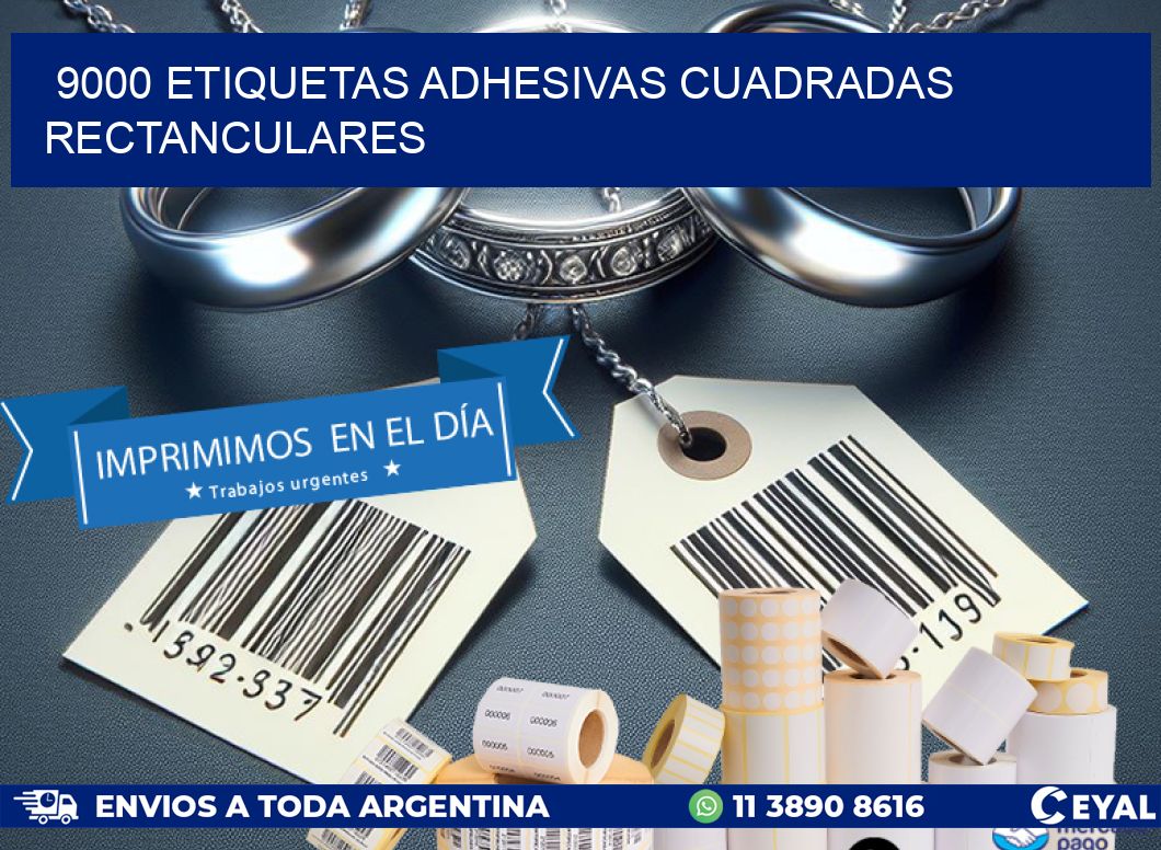 9000 etiquetas adhesivas cuadradas rectanculares
