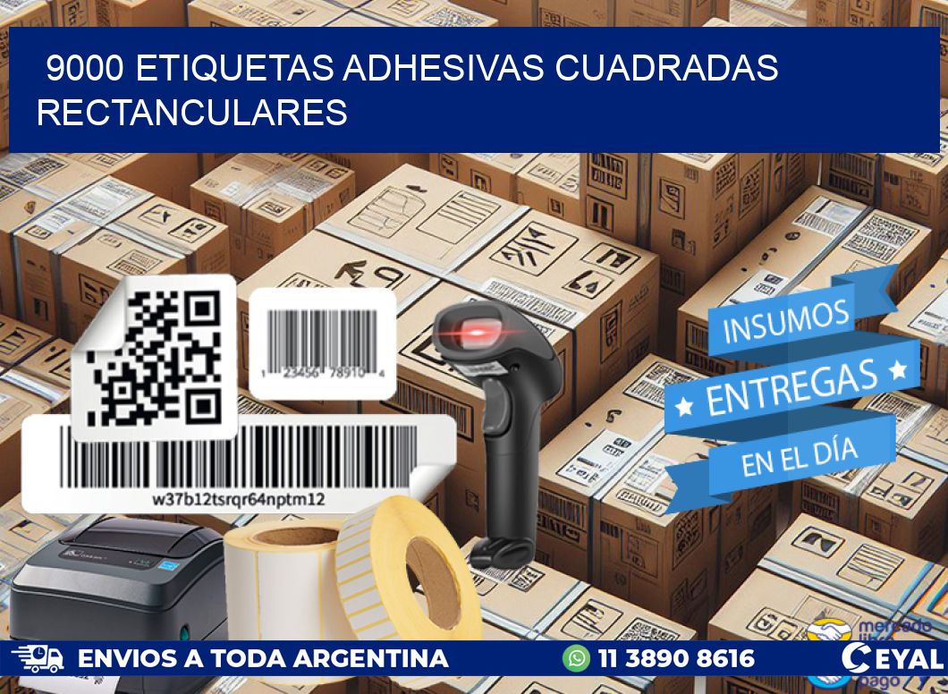 9000 etiquetas adhesivas cuadradas rectanculares