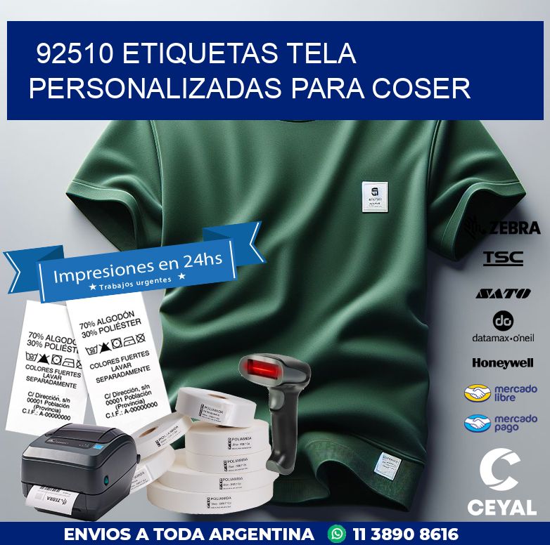 92510 ETIQUETAS TELA PERSONALIZADAS PARA COSER