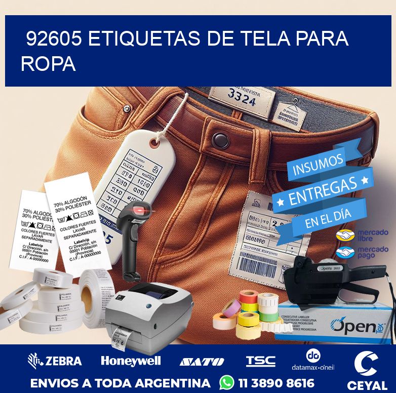 92605 ETIQUETAS DE TELA PARA ROPA