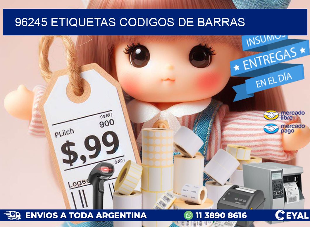 96245 etiquetas codigos de barras