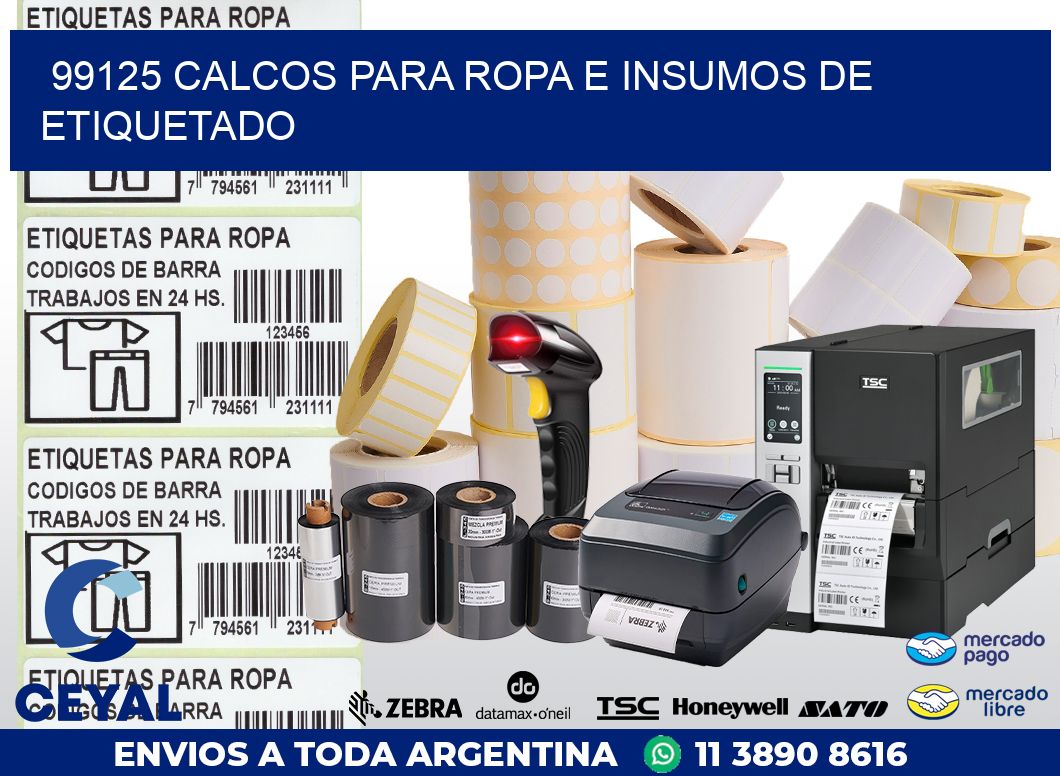 99125 CALCOS PARA ROPA E INSUMOS DE ETIQUETADO