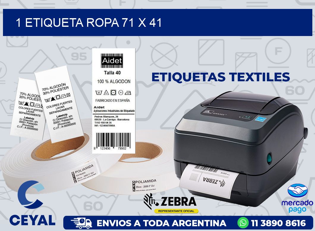 1 ETIQUETA ROPA 71 x 41
