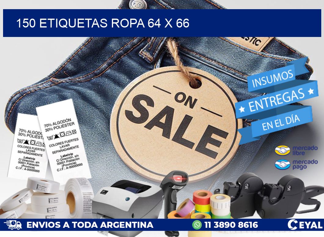 150 ETIQUETAS ROPA 64 x 66