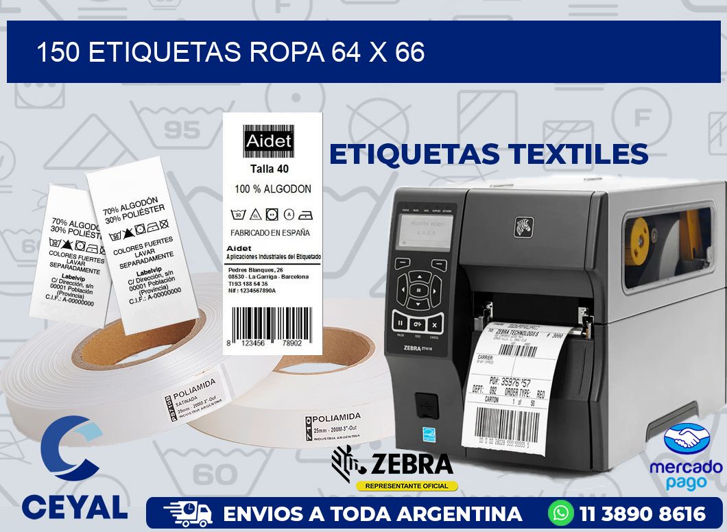 150 ETIQUETAS ROPA 64 x 66