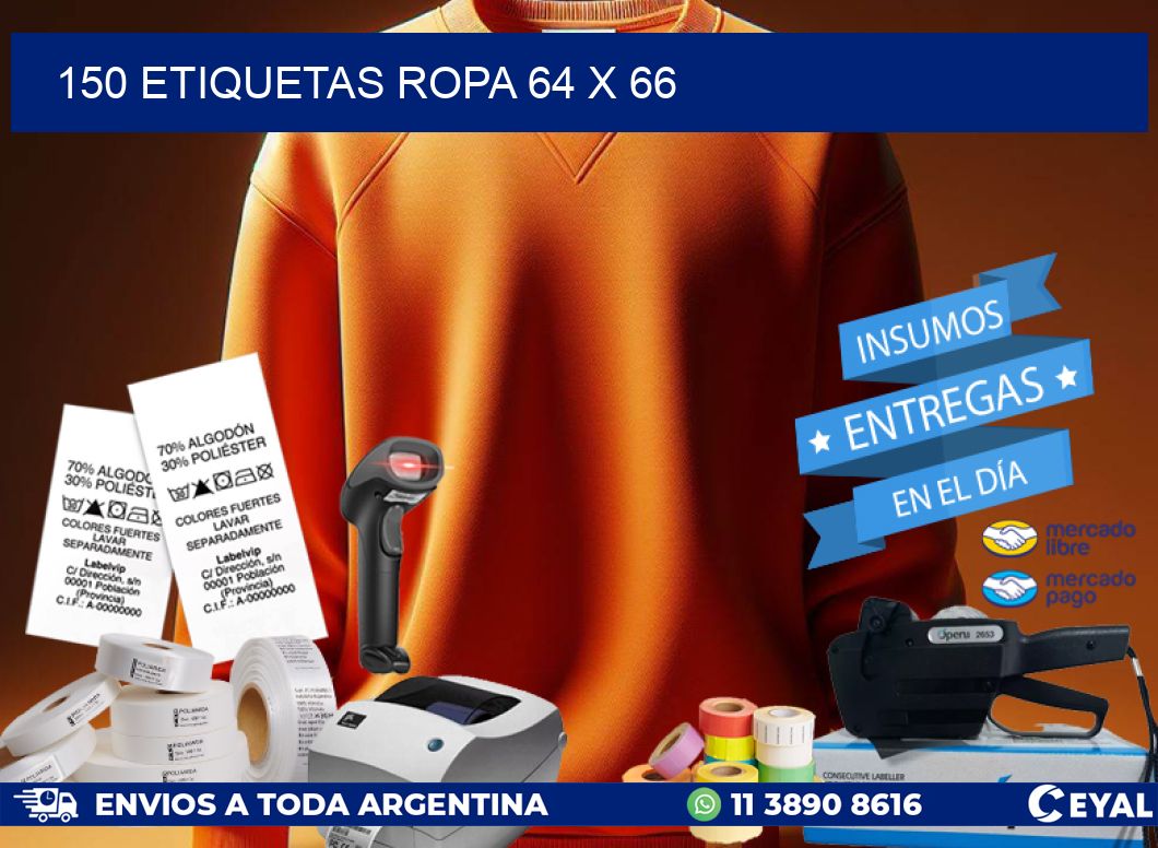 150 ETIQUETAS ROPA 64 x 66