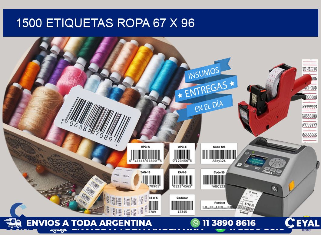 1500 ETIQUETAS ROPA 67 x 96