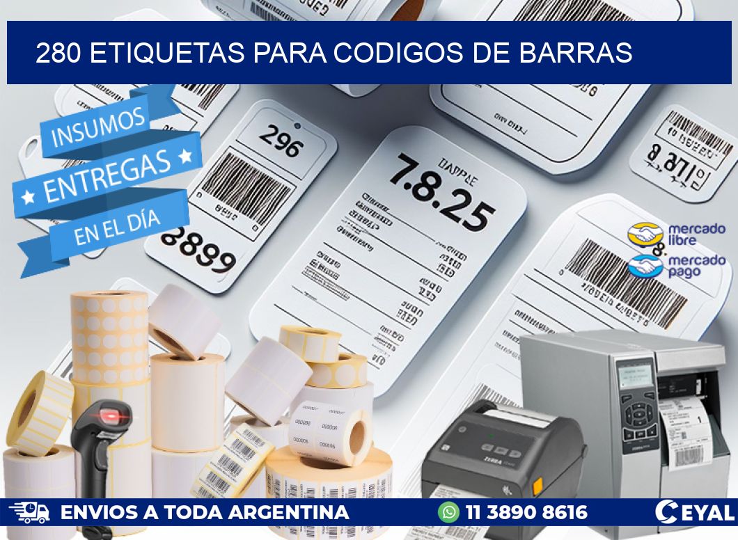 280 ETIQUETAS PARA CODIGOS DE BARRAS