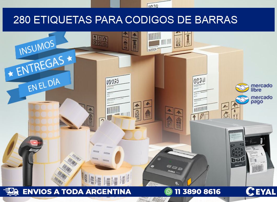 280 ETIQUETAS PARA CODIGOS DE BARRAS