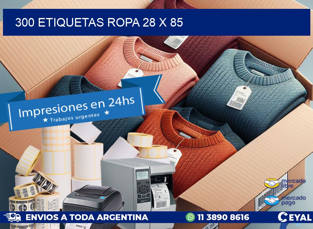 300 ETIQUETAS ROPA 28 x 85
