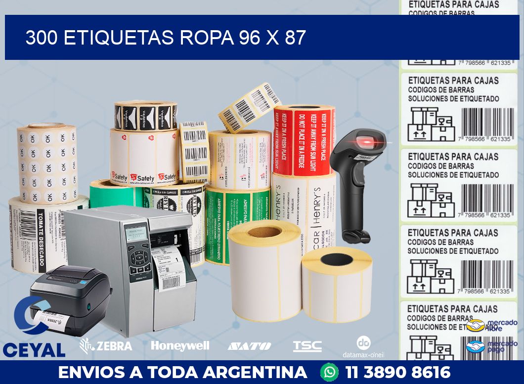 300 ETIQUETAS ROPA 96 x 87