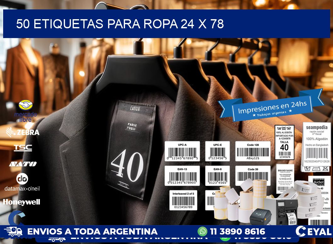 50 ETIQUETAS PARA ROPA 24 x 78