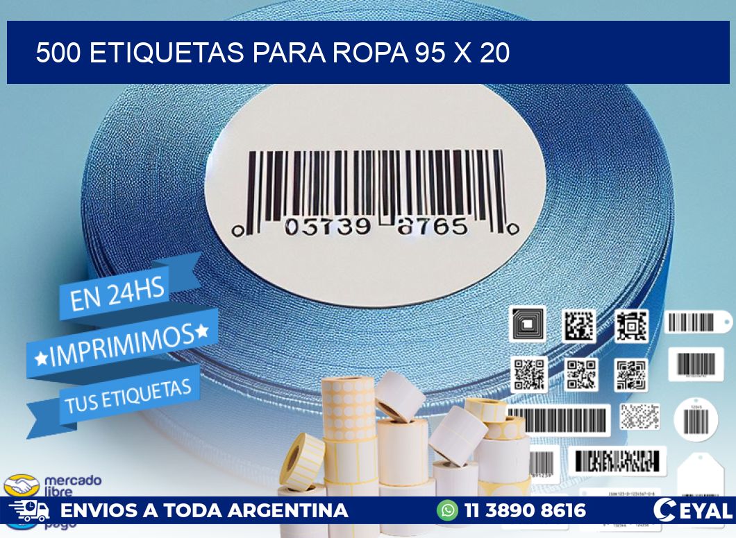 500 ETIQUETAS PARA ROPA 95 x 20