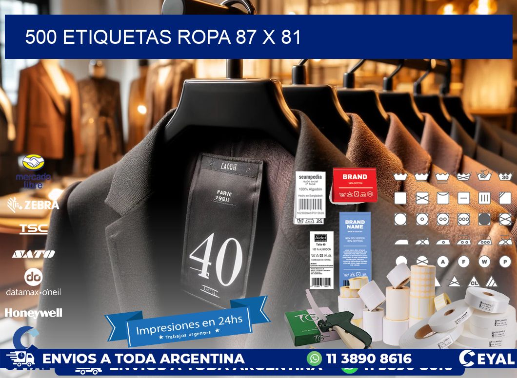 500 ETIQUETAS ROPA 87 x 81