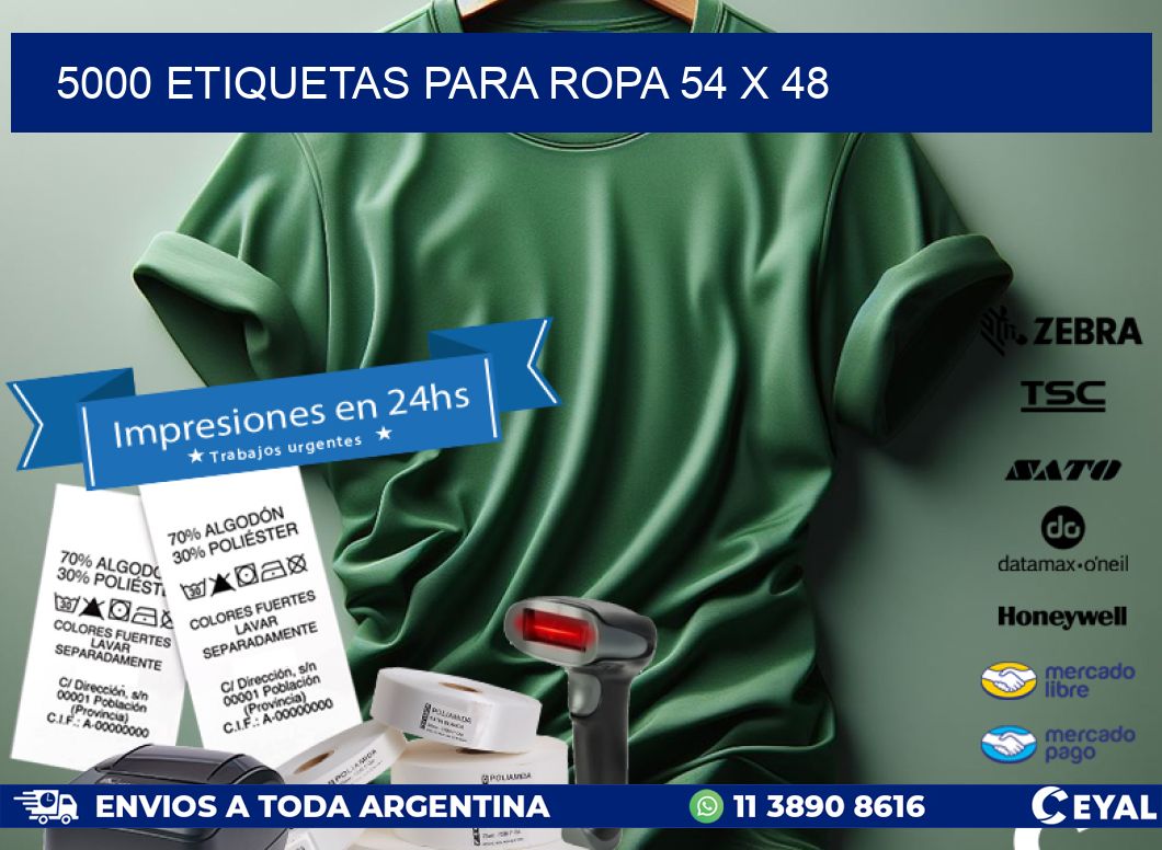 5000 ETIQUETAS PARA ROPA 54 x 48