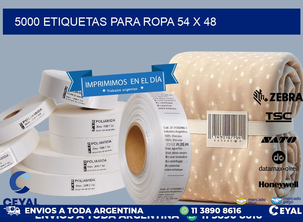 5000 ETIQUETAS PARA ROPA 54 x 48